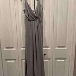 David’s Bridal grey bridesmaid dress